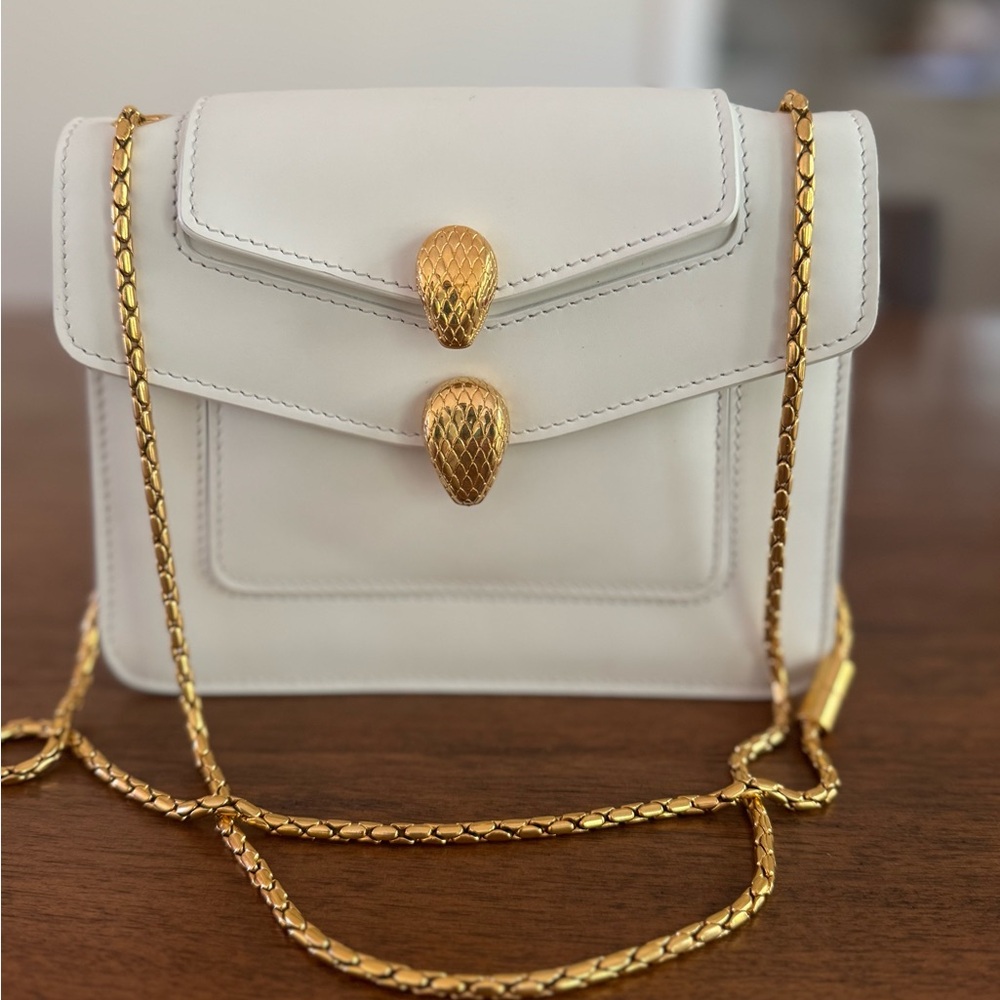 Bulgari White and Gold Crossbody Bag
